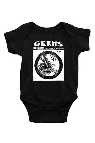 Germs Baskılı Siyah Bebek Body - Zıbın