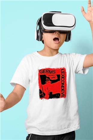 Germs Baskılı Unisex Beyaz Çocuk Tişört