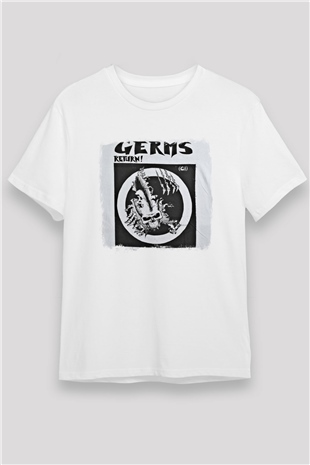Germs Baskılı Unisex Beyaz Tişört