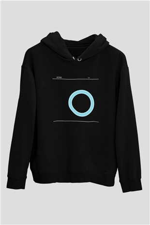 Germs Baskılı Unisex Siyah Hoodie