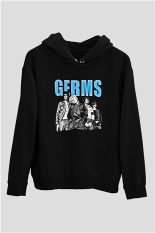 Germs Baskılı Unisex Siyah Hoodie