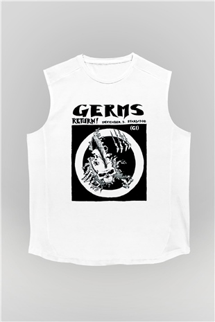 Germs Beyaz Unisex Kolsuz Tişört