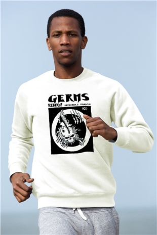 Germs Beyaz Unisex Sweatshirt