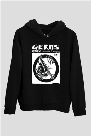 Germs Siyah Unisex Hoodie