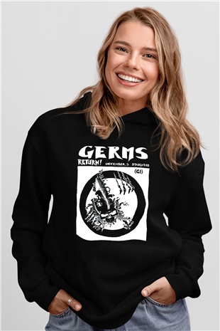 Germs Siyah Unisex Hoodie