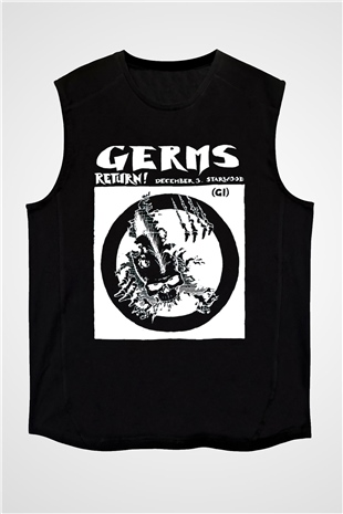 Germs Siyah Unisex Kolsuz Tişört