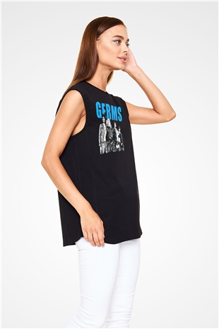 Germs Siyah Unisex Kolsuz Tişört