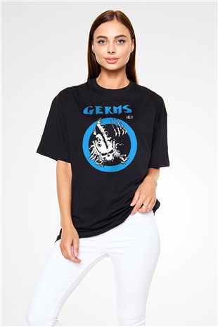 Germs Siyah Unisex Oversize Tişört T-Shirt