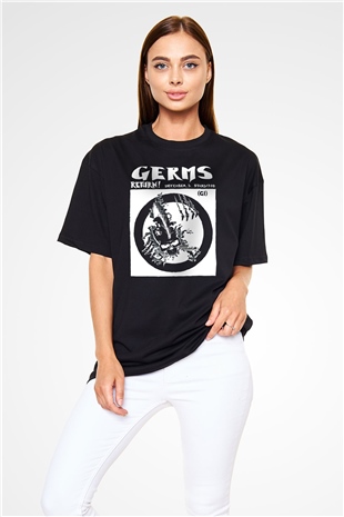 Germs Siyah Unisex Oversize Tişört T-Shirt