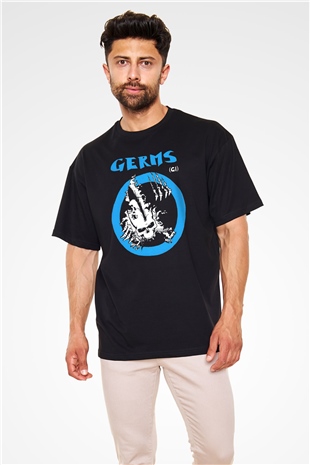 Germs Siyah Unisex Oversize Tişört T-Shirt