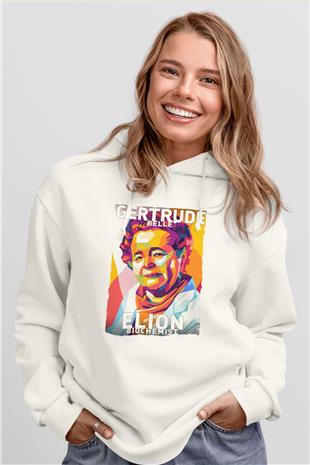 Gertrude B Elion Baskılı Unisex Ekru Hoodie