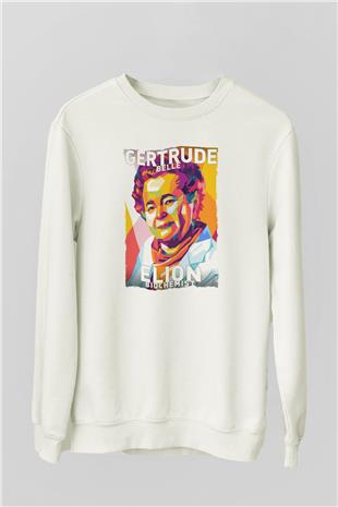 Gertrude B Elion Baskılı Unisex Ekru Sweatshirt