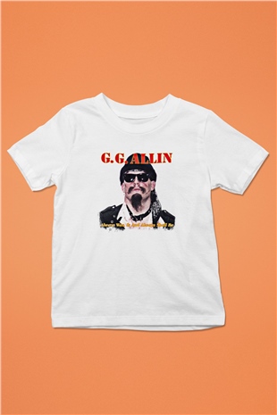 GG Allin Baskılı Unisex Beyaz Çocuk Tişört