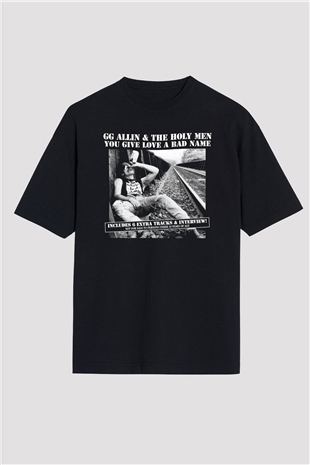 GG Allin Siyah Unisex Oversize Tişört T-Shirt