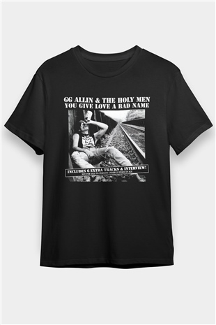 GG Allin Siyah Unisex Tişört T-Shirt - TişörtFabrikası
