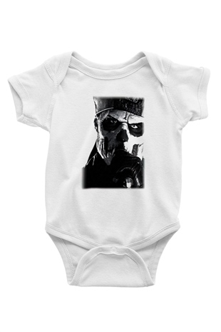 Ghost Baskılı Beyaz Unisex Bebek Body - Zıbın
