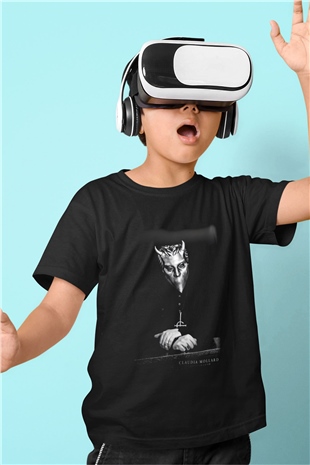 Ghost Baskılı Siyah Unisex Çocuk Tişört