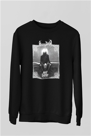 Ghost Bath Baskılı Unisex Siyah Sweatshirt