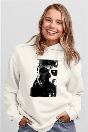 Ghost Beyaz Unisex Kapşonlu Sweatshirt