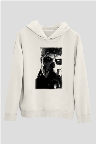 Ghost Beyaz Unisex Kapşonlu Sweatshirt