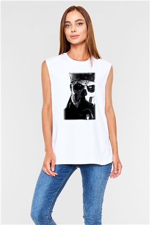 Ghost Beyaz Unisex Kolsuz Tişört