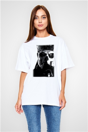 Ghost Beyaz Unisex Oversize Tişört T-Shirt
