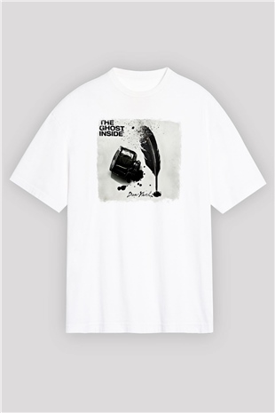 Ghost Inside Baskılı Unisex Beyaz Oversize Tişört