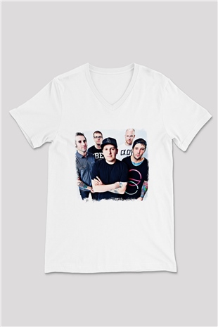 Ghost Inside Baskılı Unisex Beyaz V Yaka Tişört