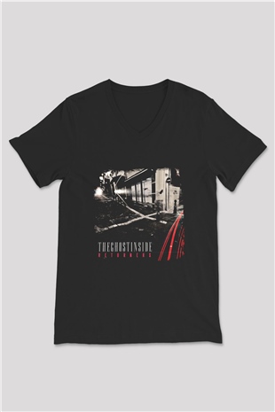 Ghost Inside Baskılı Unisex Siyah V Yaka Tişört