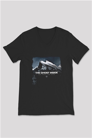 Ghost Inside Baskılı Unisex Siyah V Yaka Tişört