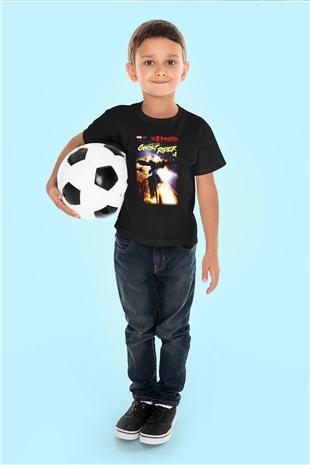 Ghost Rider Hayalet Sürücü Baskılı Siyah Unisex Çocuk Tişört