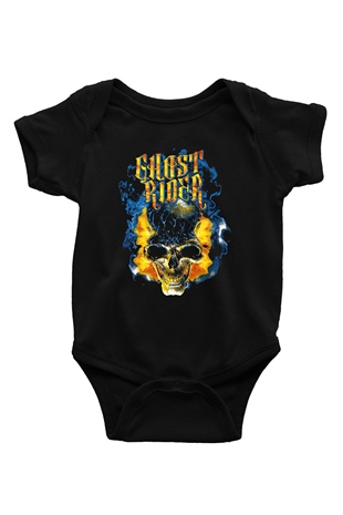 Ghost Rider Hayalet Sürücü Siyah Bebek Body - Zıbın