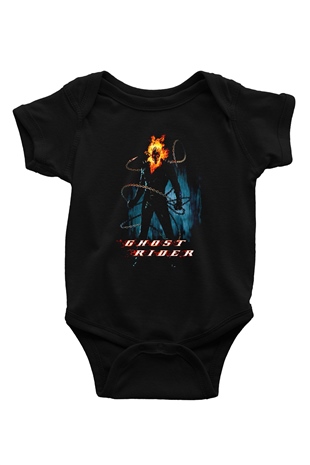 Ghost Rider Hayalet Sürücü Siyah Bebek Body - Zıbın