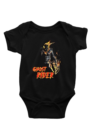 Ghost Rider Hayalet Sürücü Siyah Bebek Body - Zıbın