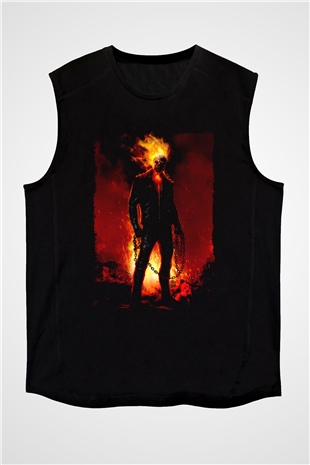 Ghost Rider Hayalet Sürücü Siyah Unisex  Kolsuz Tişört