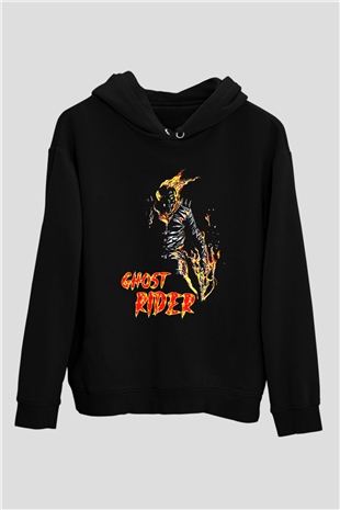Ghost Rider Hayalet Sürücü Siyah Unisex Hoodie