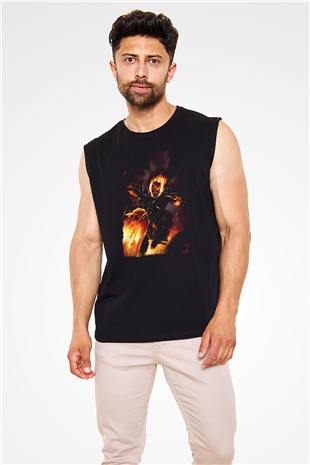 Ghost Rider Hayalet Sürücü Siyah Unisex  Kolsuz Tişört