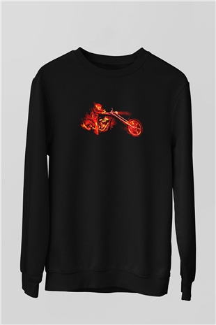 Ghost Rider Hayalet Sürücü Siyah Unisex  Sweatshirt