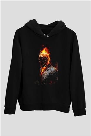 Ghost Rider Hayalet Sürücü Siyah Unisex Hoodie