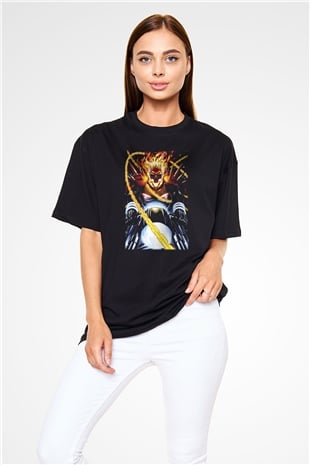 Ghost Rider Hayalet Sürücü Siyah Unisex Oversize Tişört