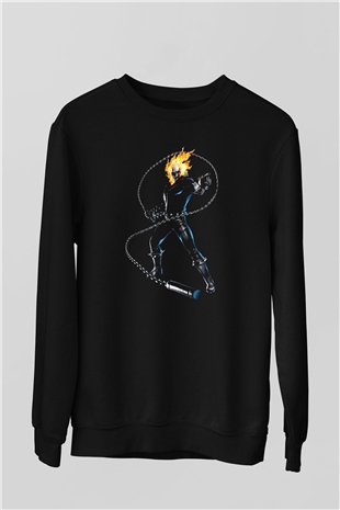 Ghost Rider Hayalet Sürücü Siyah Unisex  Sweatshirt