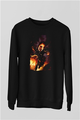 Ghost Rider Hayalet Sürücü Siyah Unisex  Sweatshirt