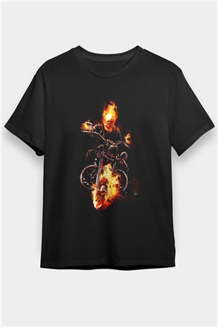 Ghost Rider Hayalet Sürücü Siyah Unisex Tişört