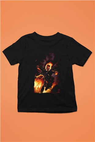 Ghost Rider Hayalet Sürücü Siyah Unisex  Çocuk Tişört