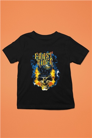 Ghost Rider Hayalet Sürücü Siyah Unisex  Çocuk Tişört