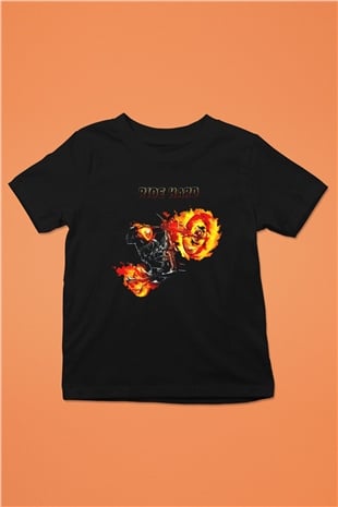 Ghost Rider Hayalet Sürücü Siyah Unisex  Çocuk Tişört