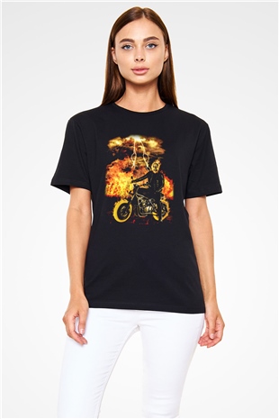 Ghost Rider Hayalet Sürücü Siyah Unisex Tişört
