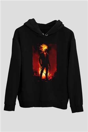 Ghost Rider Hayalet Sürücü Siyah Unisex Hoodie