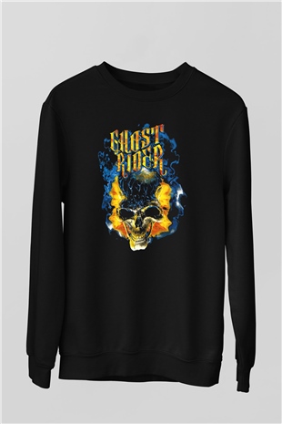 Ghost Rider Hayalet Sürücü Siyah Unisex  Sweatshirt