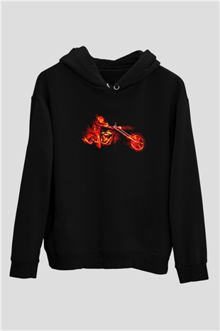 Ghost Rider Hayalet Sürücü Siyah Unisex Hoodie